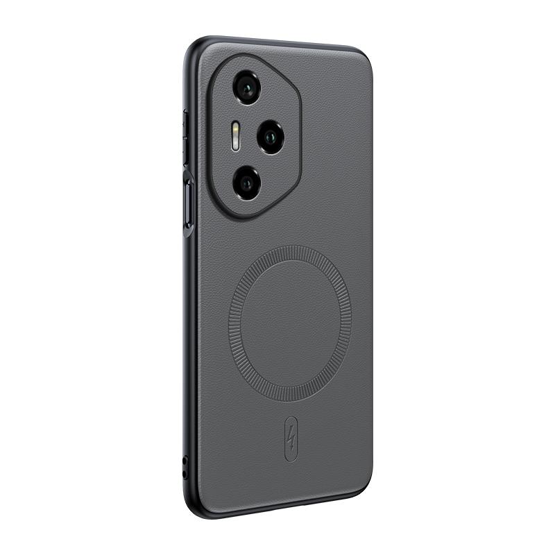 

Чехол для Honor 300 Pro Магнитная кожаная накладка-щиток для Honor 300 Pro Высококачественный Не оставляющий отпечатков пальцев Нескользящий ПК+ТПУ Honor 300 Pro серый