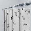 Black White Leaves Bath Curtain