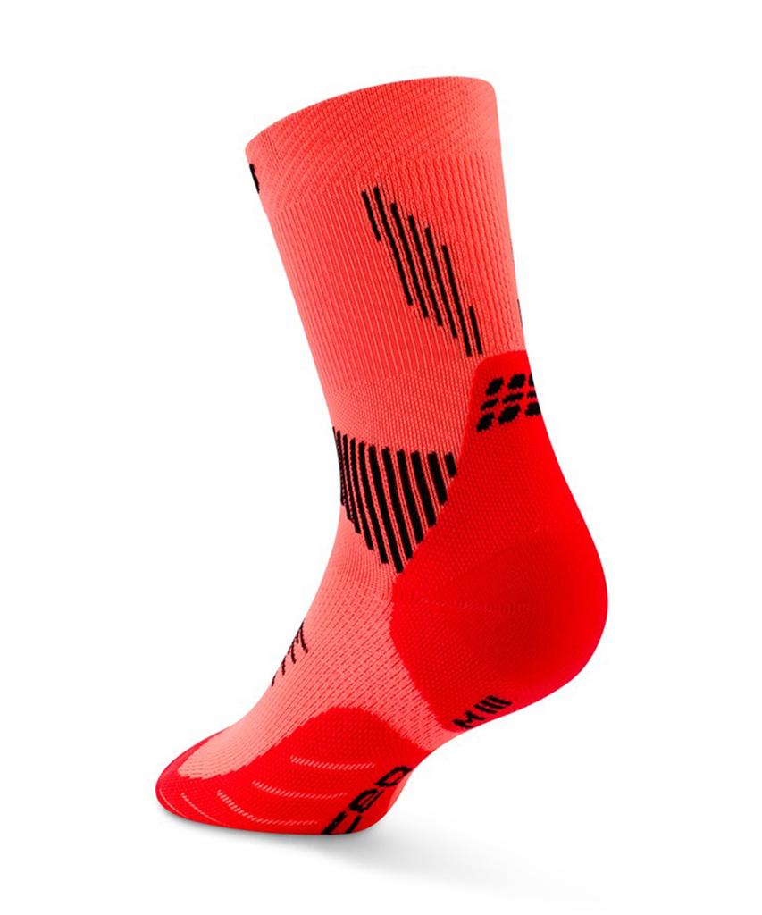 Ssiipi Cep Core Run Mid-Cut Socks V5 Neon Coral Men'S