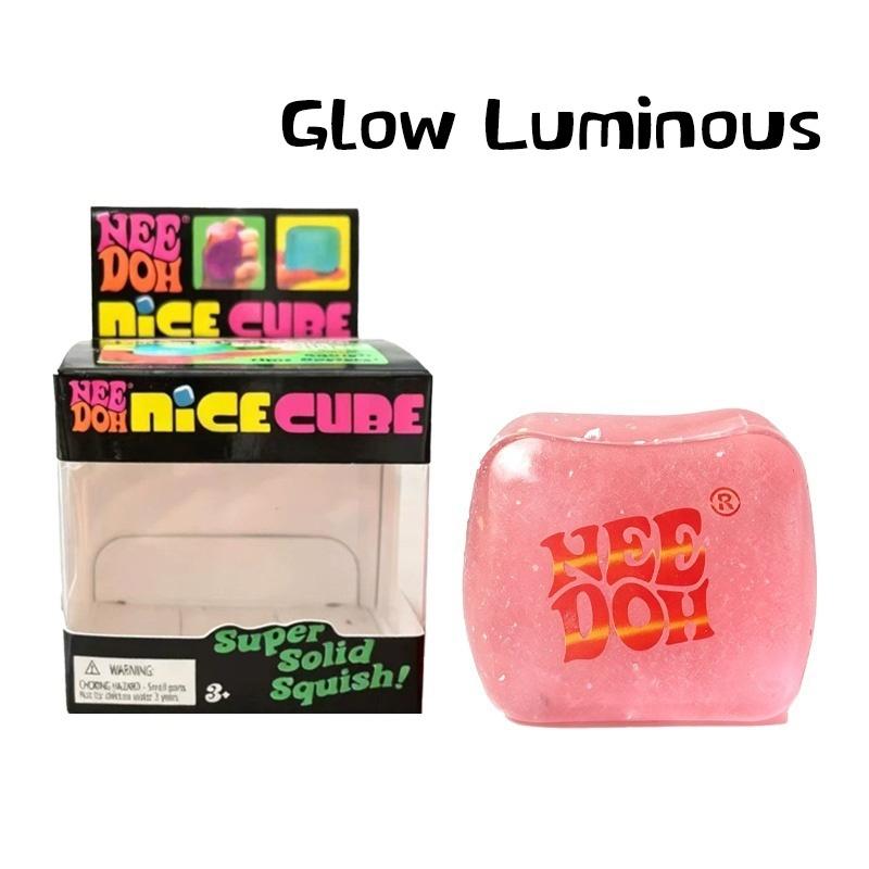 Needoh Schöner leuchtender Würfel Stressabbau Spielzeug Regenbogenverlauf Würfel Malz Squeeze Langsam aufsteigend Squishy Sensorik Spielzeug Geschenk