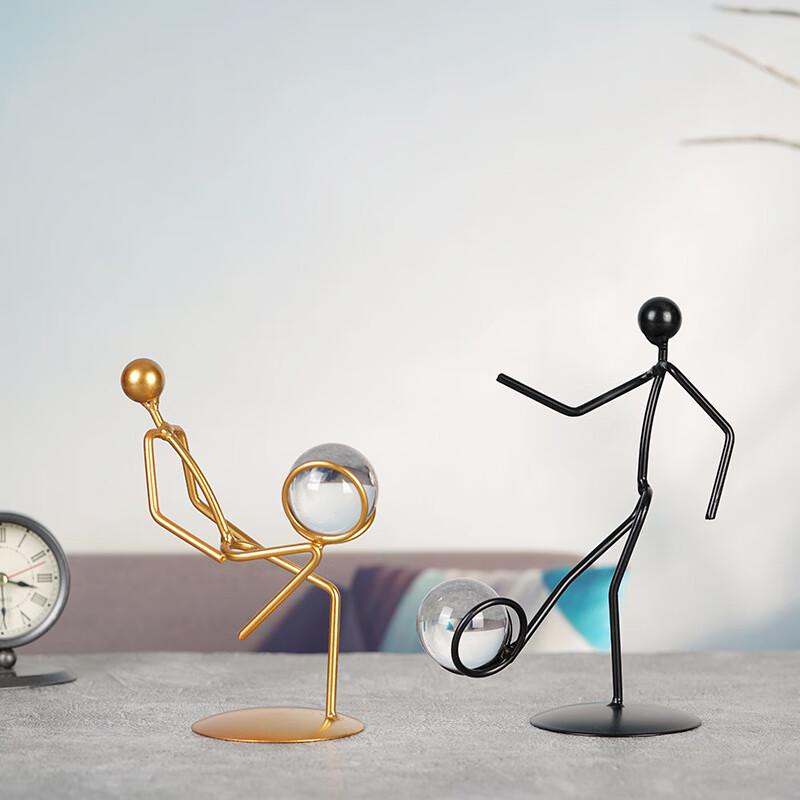 Iron Art Crystal Football Player Desktop Ornament