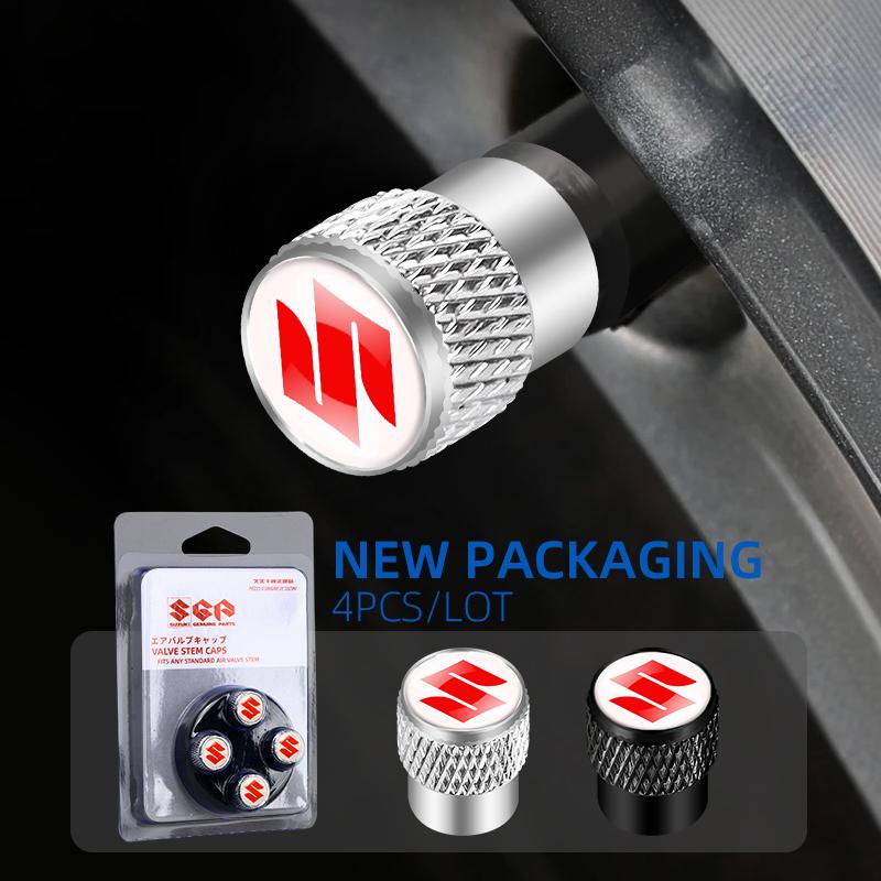 Box 4PCS Car Wheel Tire Valve Air Stem Cap Cover For Suzuki ALTO Samurai Grand Vitara Baleno SX4 Swift Jimny IGNIS Accessories 2GV8D