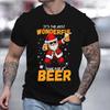 Christmas Men T-shirt 3D Print Beer Santa Claus Pattern Printing T Shirt for Man Hip-hop T-shirt New Year Gift Graphic T Shirt