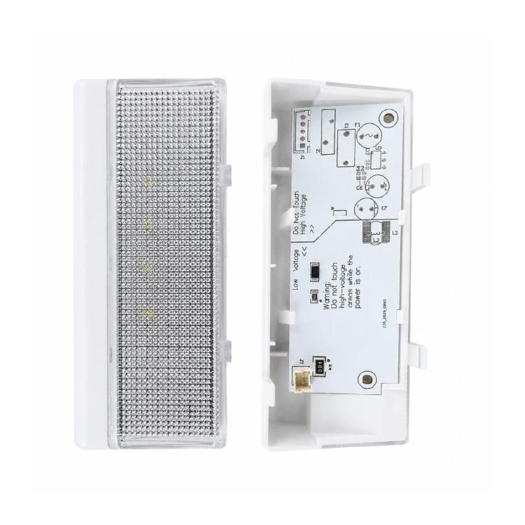 Refrigerator Compartment Lighting Replacement W10515057 with Housing, LED Assembly for Interior Service with Connector Socket and Side Mount Design