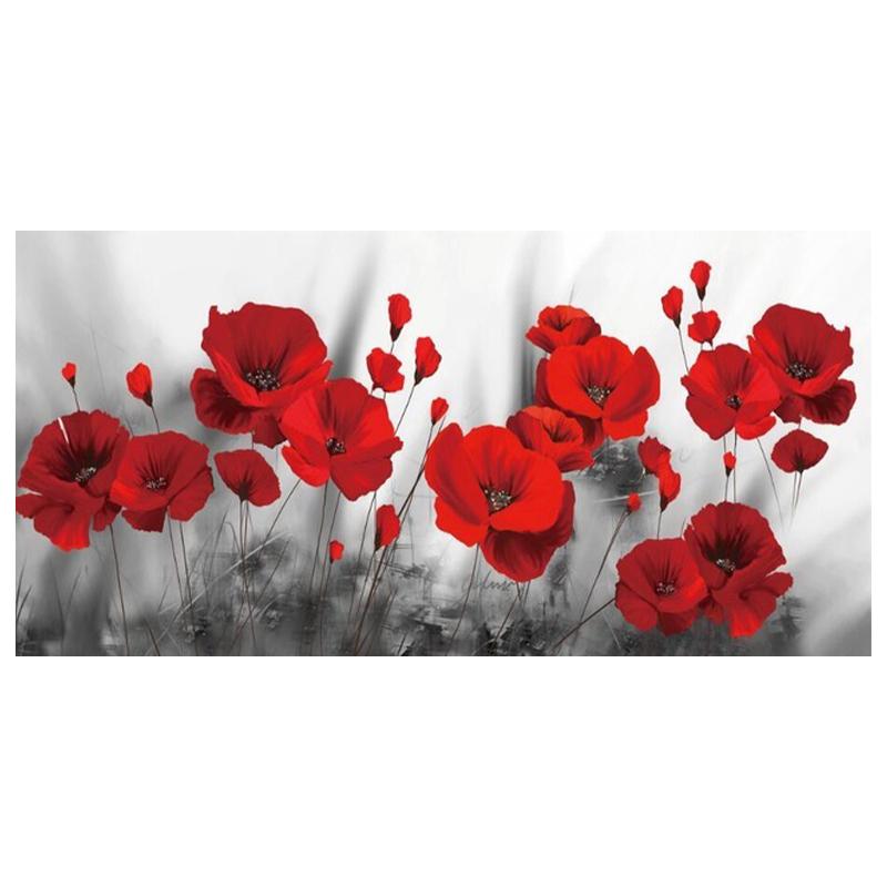 

Красные маки, цветы, холст, картины на стенах, художественные постеры и принты, акварельные декоративные картинки для дома, гостиной, Cuadros 20x40cm