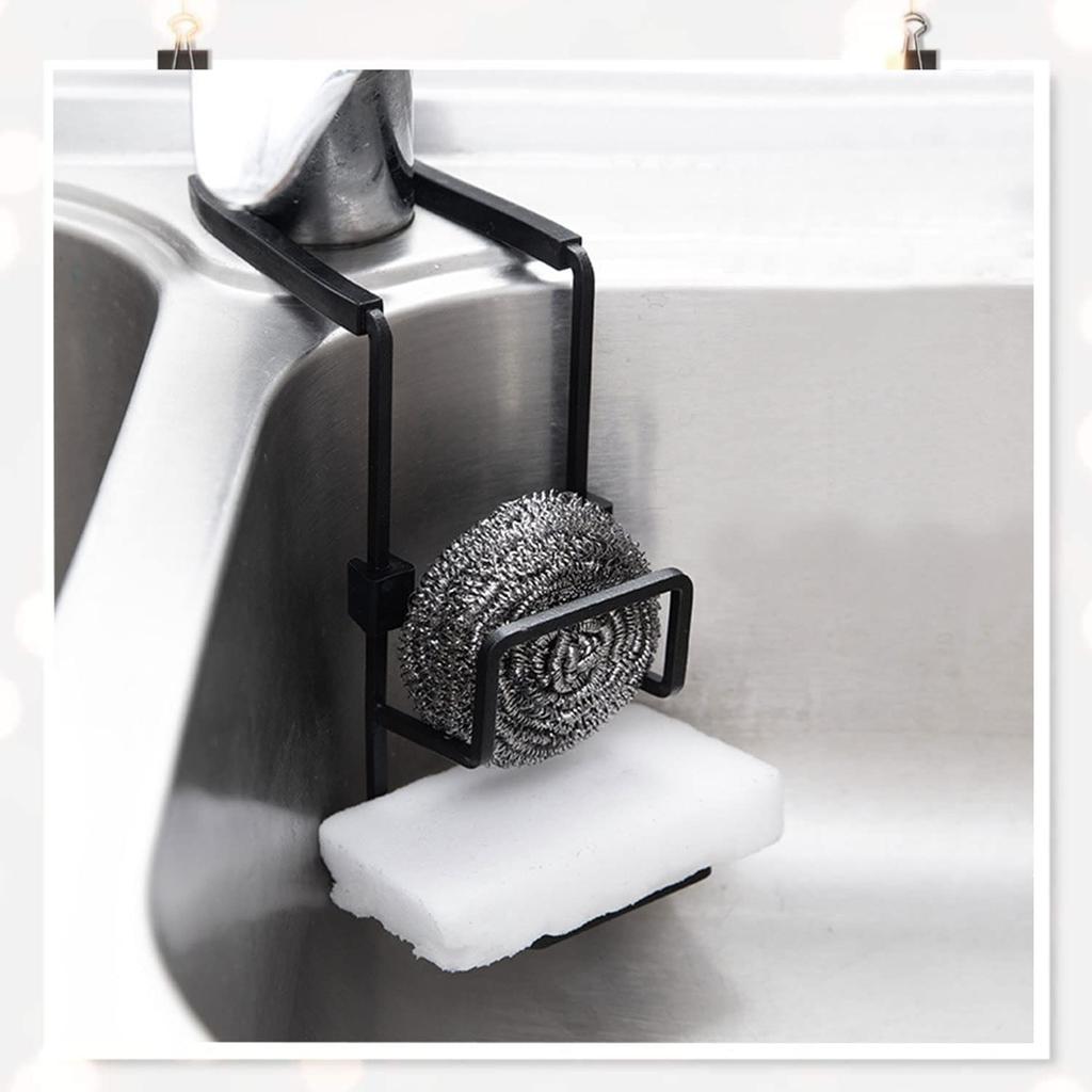 Iron Sink Drain Rack Sponge Storage Sink Faucet Hanging Sponge Holder Sink Soap Stand Rack Kitchen Bathroom Storage Organizer