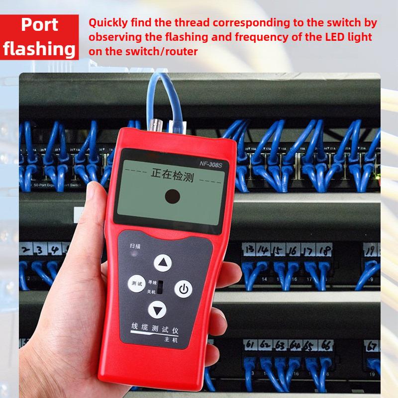 NF-308S LCD Cable Tester Portable Network Wire Finder Set Handheld Network Cable Patrol Instrument