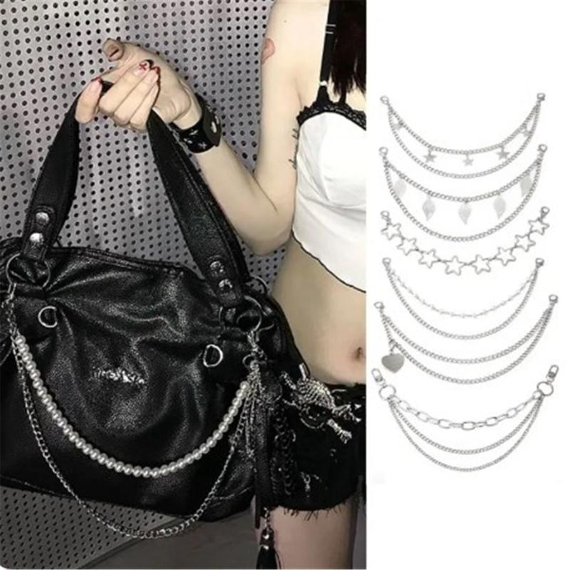 5Pcs Fashionable Purse Chain Set Unique Bag Chain Metal Bag Straps Alloy Texture Handbag Chain Suitable for Bag Handbag