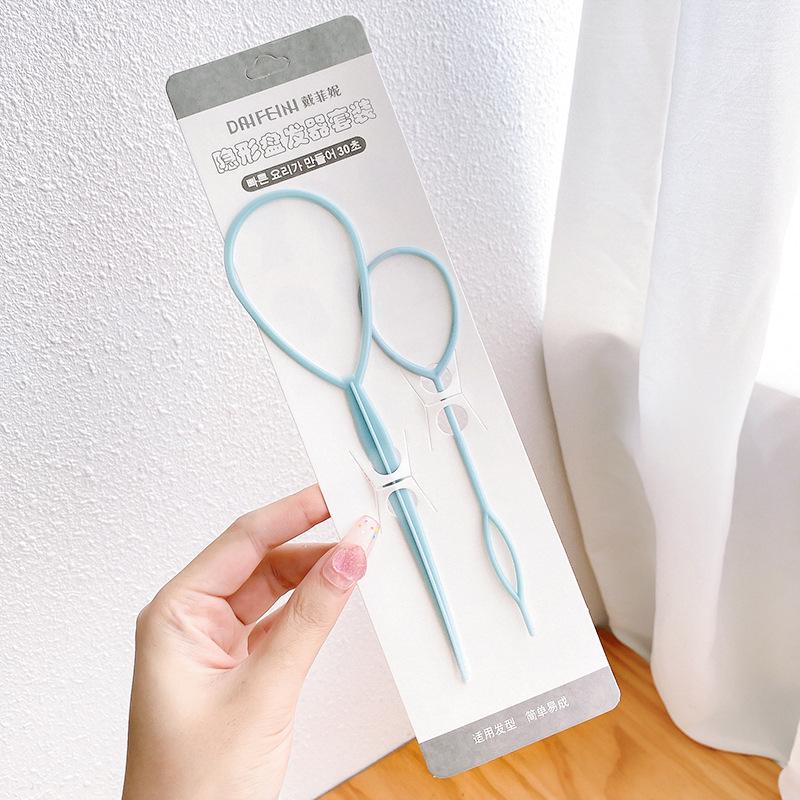 Children's Hair Updo Tools: Braiding Needle & Ponytail Threader for Girls