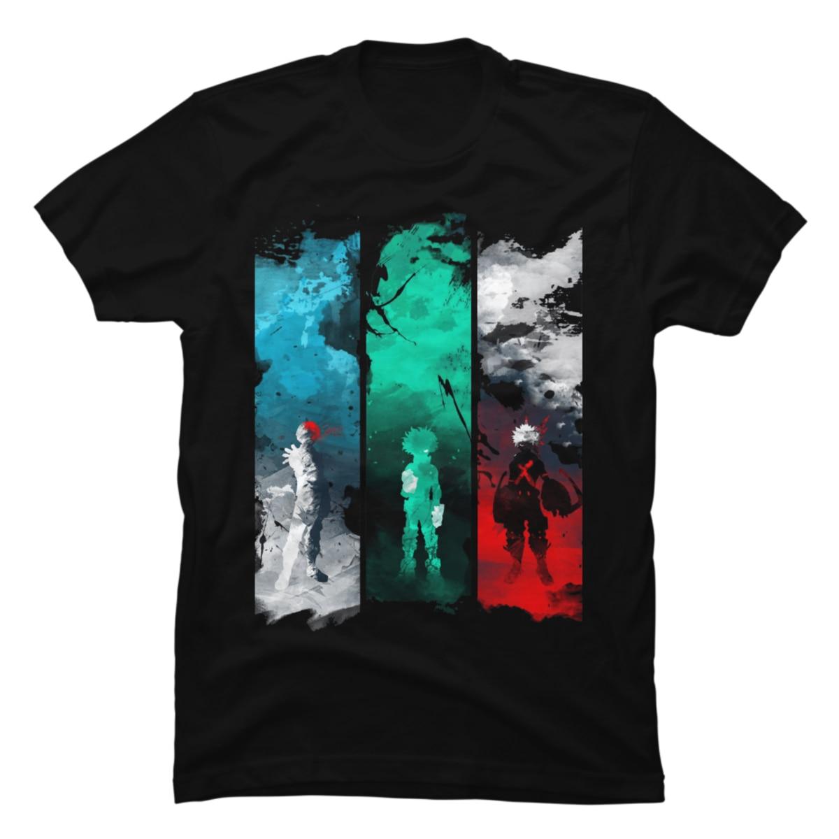 

Boku No Hero Аниме Японские мужчины Tee Tees Mha Merch Deku Kacchan Dabi Izuku Midoriya Женщина Футболки