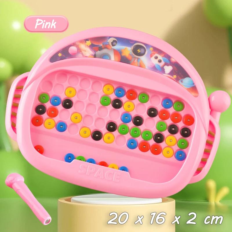 Kids Magnetic Beads Doodle Board Drawing Toys Puzzle Pen Control Focus Training Creative Thinking Game Montessori Education Toys
