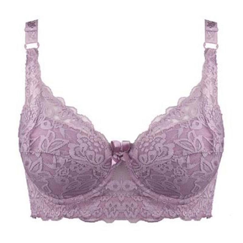 Plus Size Wireless Push-Up Lace Bra - Comfortable Support for Women