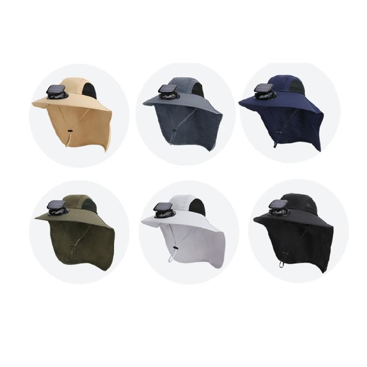 For Camping and Hiking Solar Fisherman Hat Waterproof Breathable Nylon Adjustable Size Portable Design Comfort