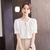 Women's V-Neck Short Sleeve Professional Blouse