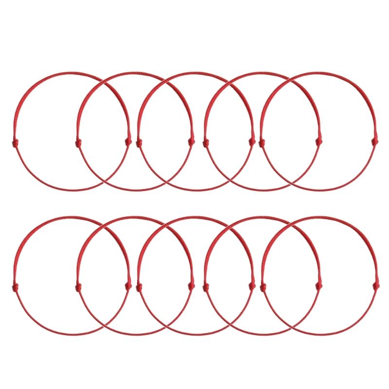 10 Pcs Minimalist DIY Red String Bracelet Adjustable Braid Rope Wristband Couple Jewelry Handmade Woven Bangle Jewelry