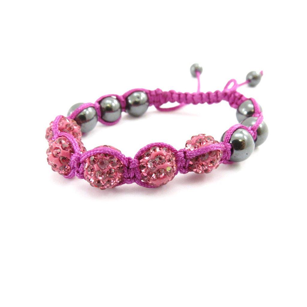 Les Trésors De Lily [J5353] - Pink 'Shambhala' Ethnic Bracelet