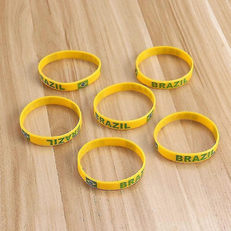6 Pcs Country Silicone Wristband Fashion Sports Bracelet (brazil)