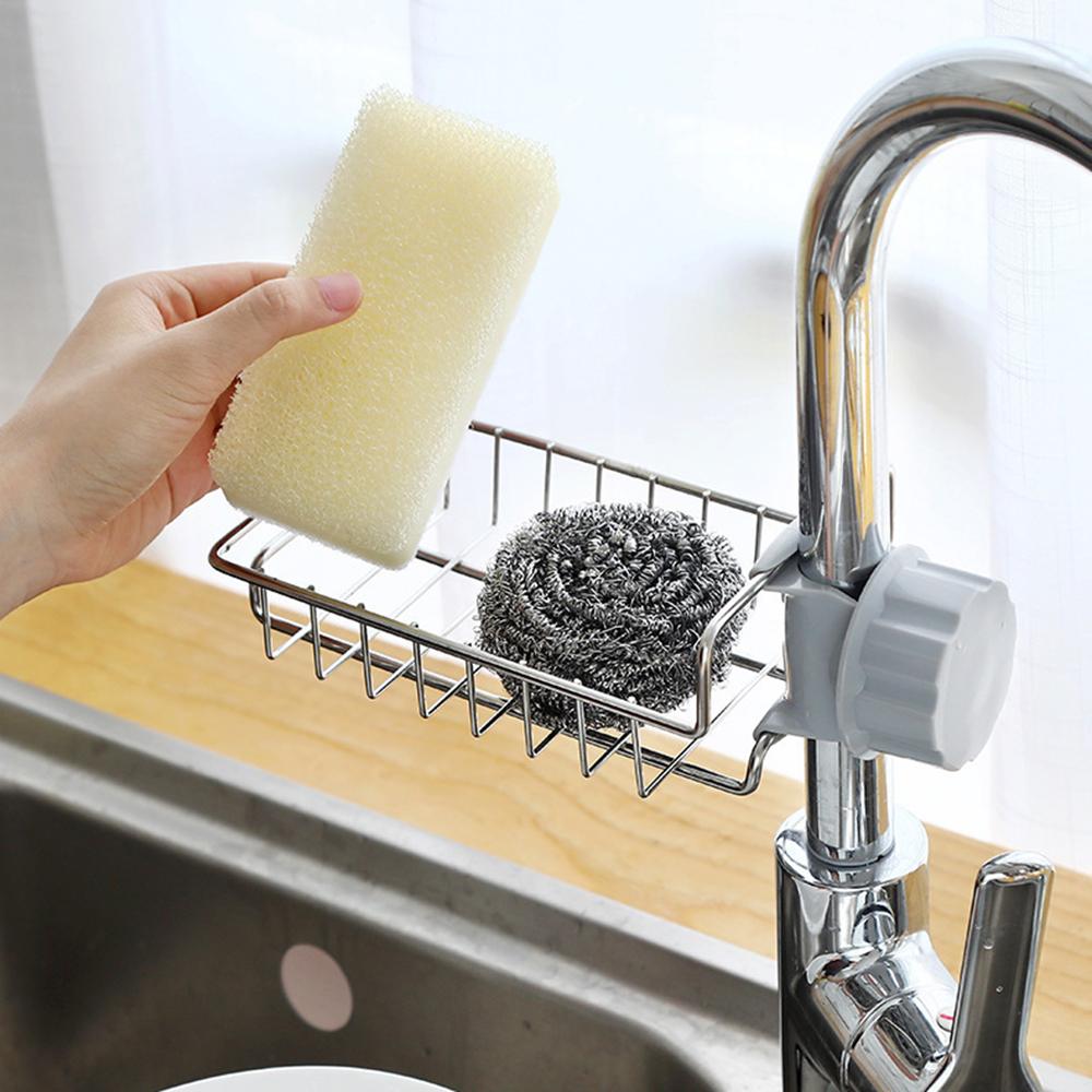 1PC Kitchen Faucet Storage Rack For Stainless Steel Sink, Household Towel Drying Rack, Hanging Basket