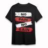 Men's Oversize T-Shirt No Pain No Gain Motivational Quote Tee Black Cotton Short