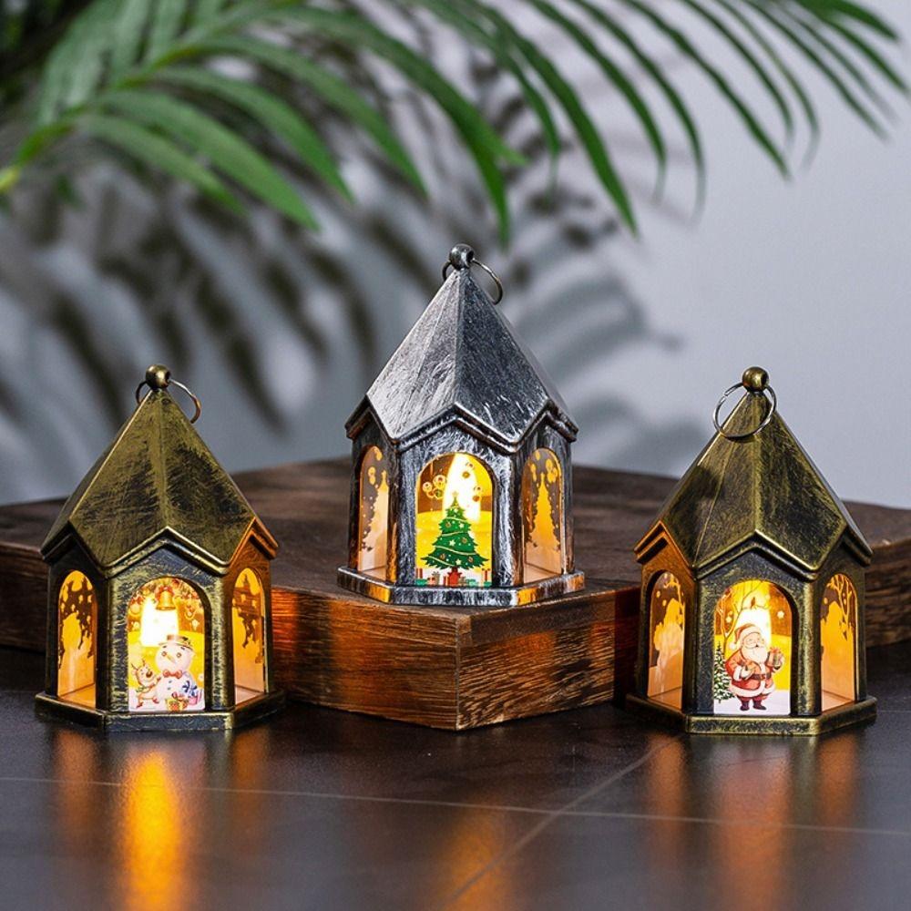 Luminous Wind Lantern Mini Merry Christmas Decor Kid Toys Vintage Nightlight Party Favors