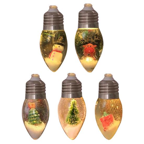 Christmas Snow Ball String Lights Vintage 10/20 LED Bulbs String Light with Snow Scene for Home Patio Fireplace Xmas Tree Decor