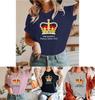 Stylish Queen's Platinum Jubilee Celebration T-shirt With Union Jack And Crown Print
