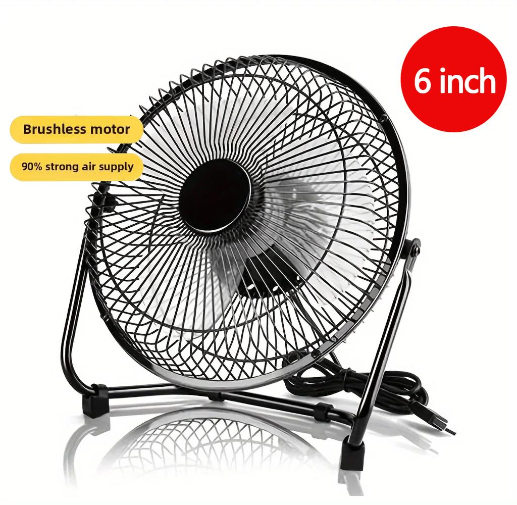 USB Powered Desktop Fan 4/6/8 Inch 2 Speed Adjustable 4 Blades 360° Rotation Portable Electric Fan for Home Office Computer