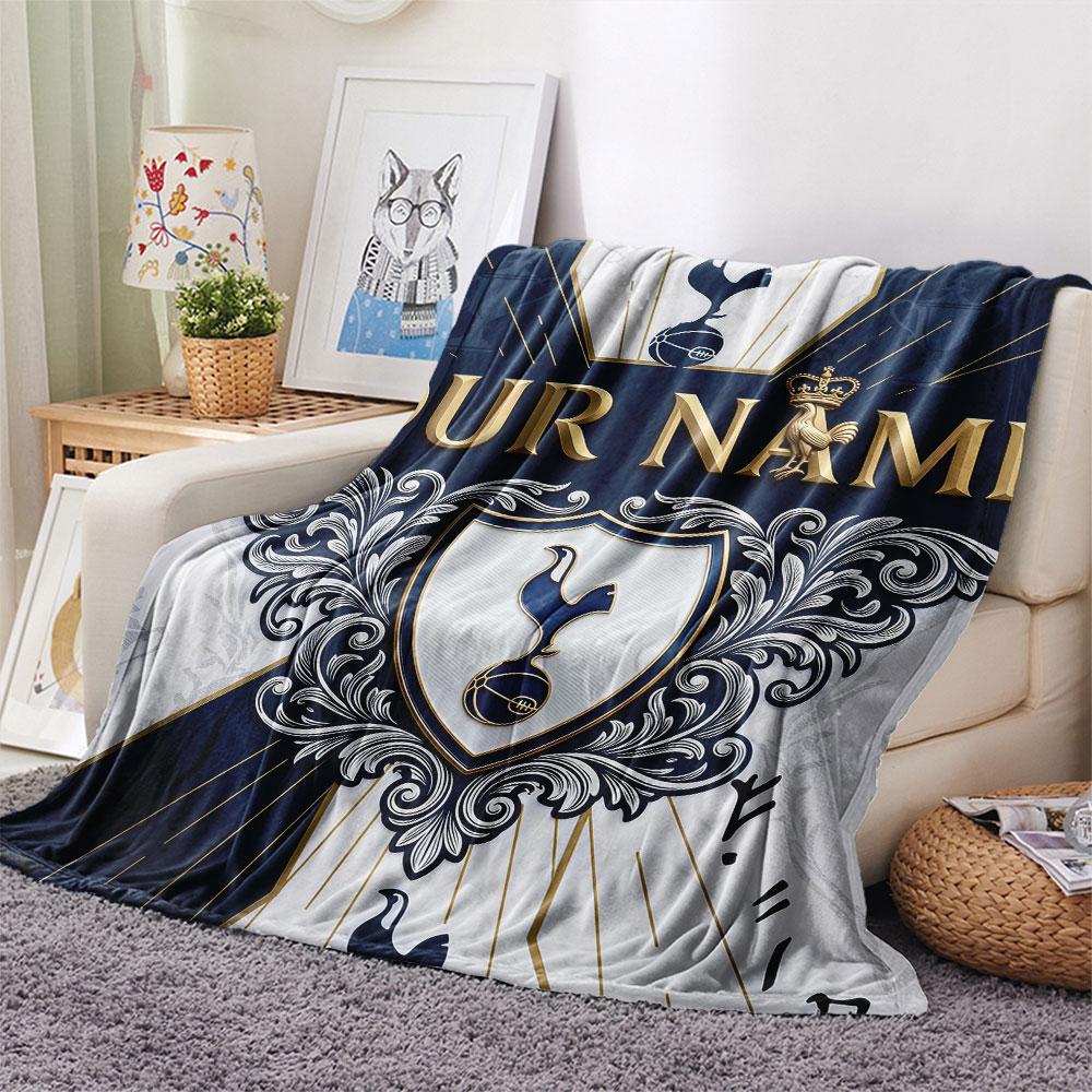 Custom Name,Tottenham Hotspur FC Printed Flannel Blanket, Soft Throw for Bedroom Sofa, Washable, Christmas Present, Great Gift.