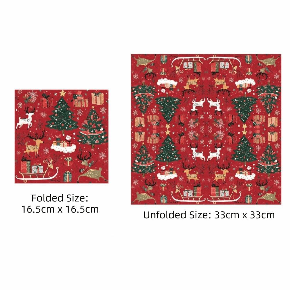 Reindeer Design Christmas Disposable Tableware Color Printed Party Dinnerware Set Venue Decoration