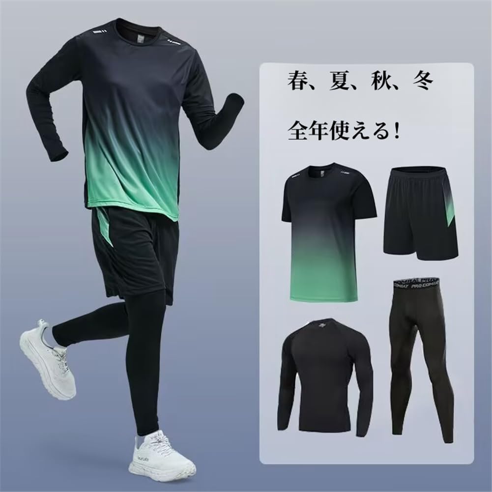 ZOEMAKE and Sportswear Perfect for Running and Unisex Men's Women's 4-Piece Set, Tennis, Training, Stylish, Moisture-Wicking, Quick-Drying, (JP,