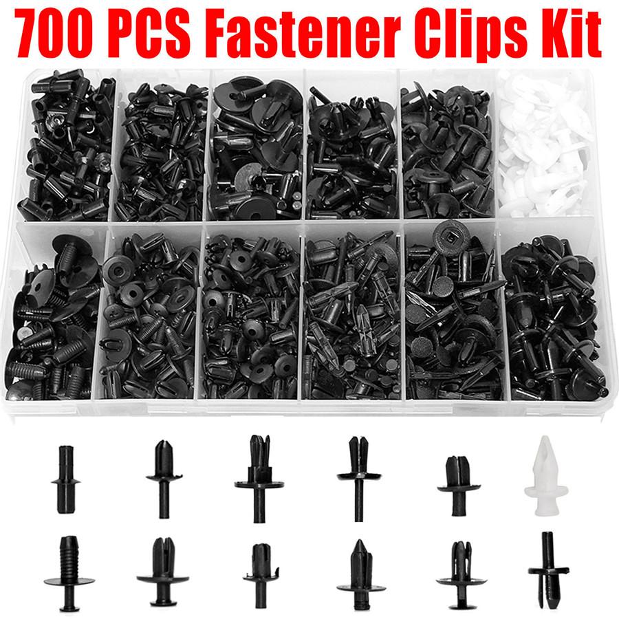 700PCS Boxed Mixed Car Door Bumper Panel Fender Retainer Push Rivet Fastener Clips With 30PCS Tool