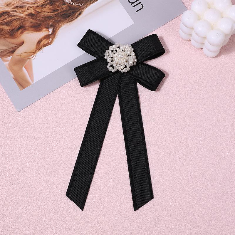 

Minimalist Vinatge Ribbon Bow Tie Brooch Mourning Corsage For Women Suit Shirt Collar Pins Necktie Jewelry Accessories чёрный