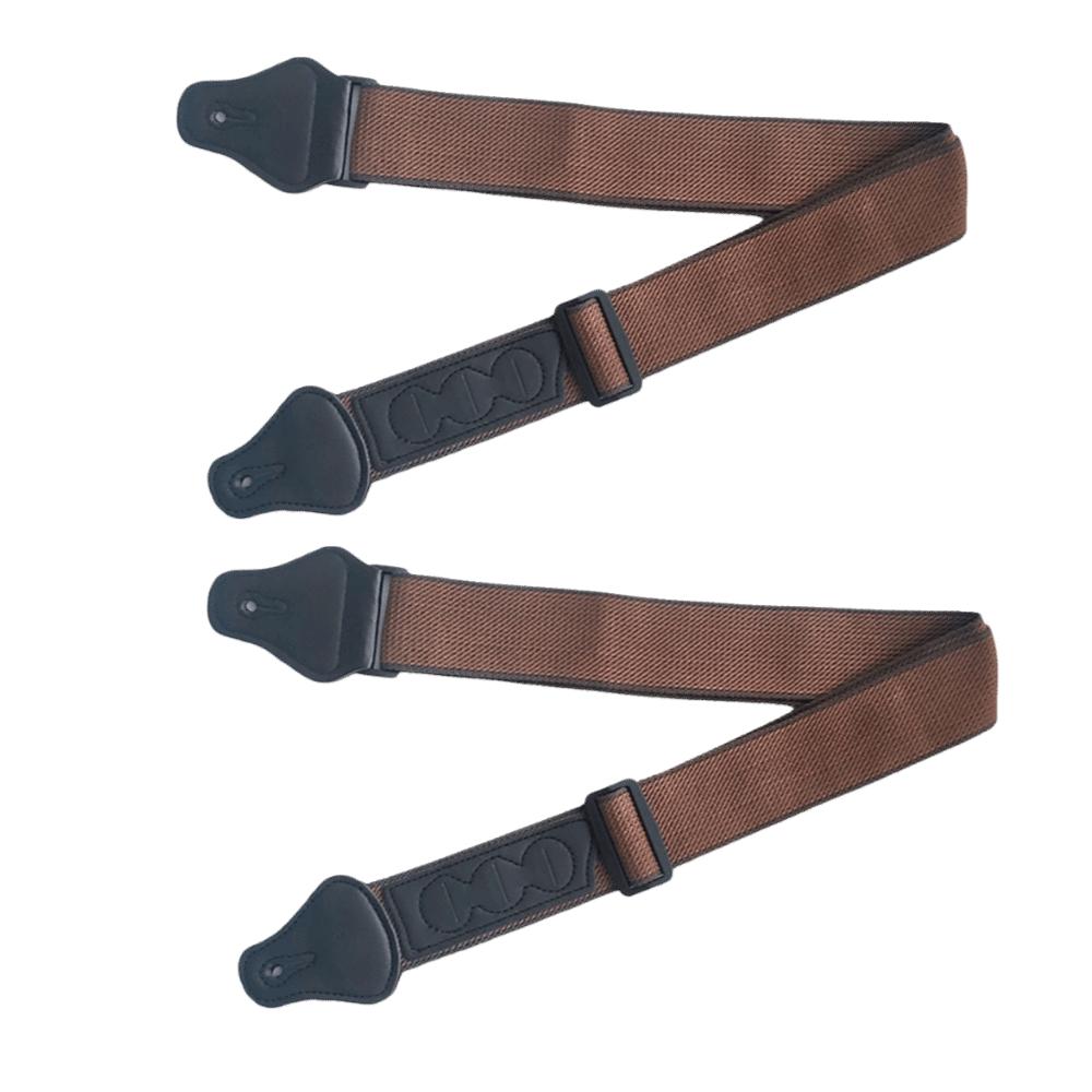 2PCS Brown Color Guitar Strap Belt Cotton Fabric Guitar Straps Set Brown Guitar Strap Band Practice