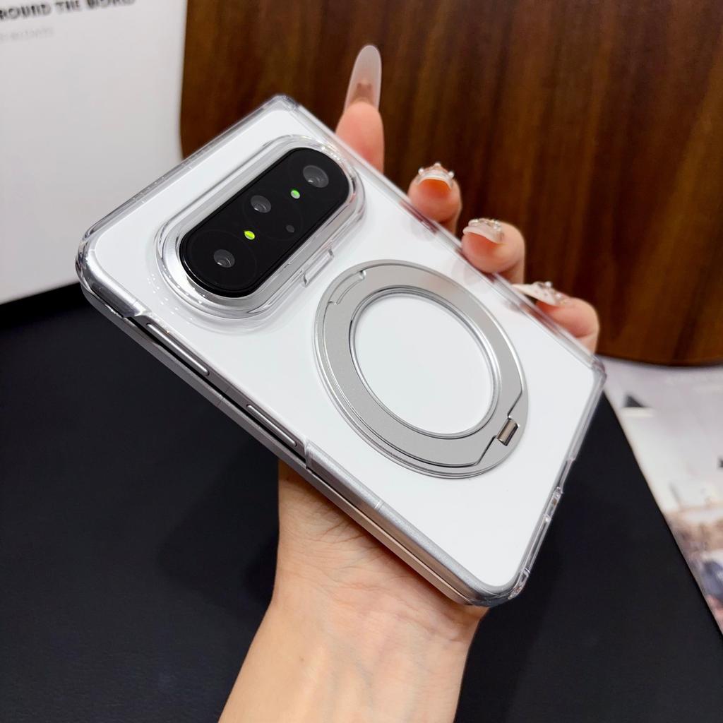 Applicable to vivoxfold1 folding screen mobile phone case Zfold1 simple and transparent xfold magnetic rotating bracket