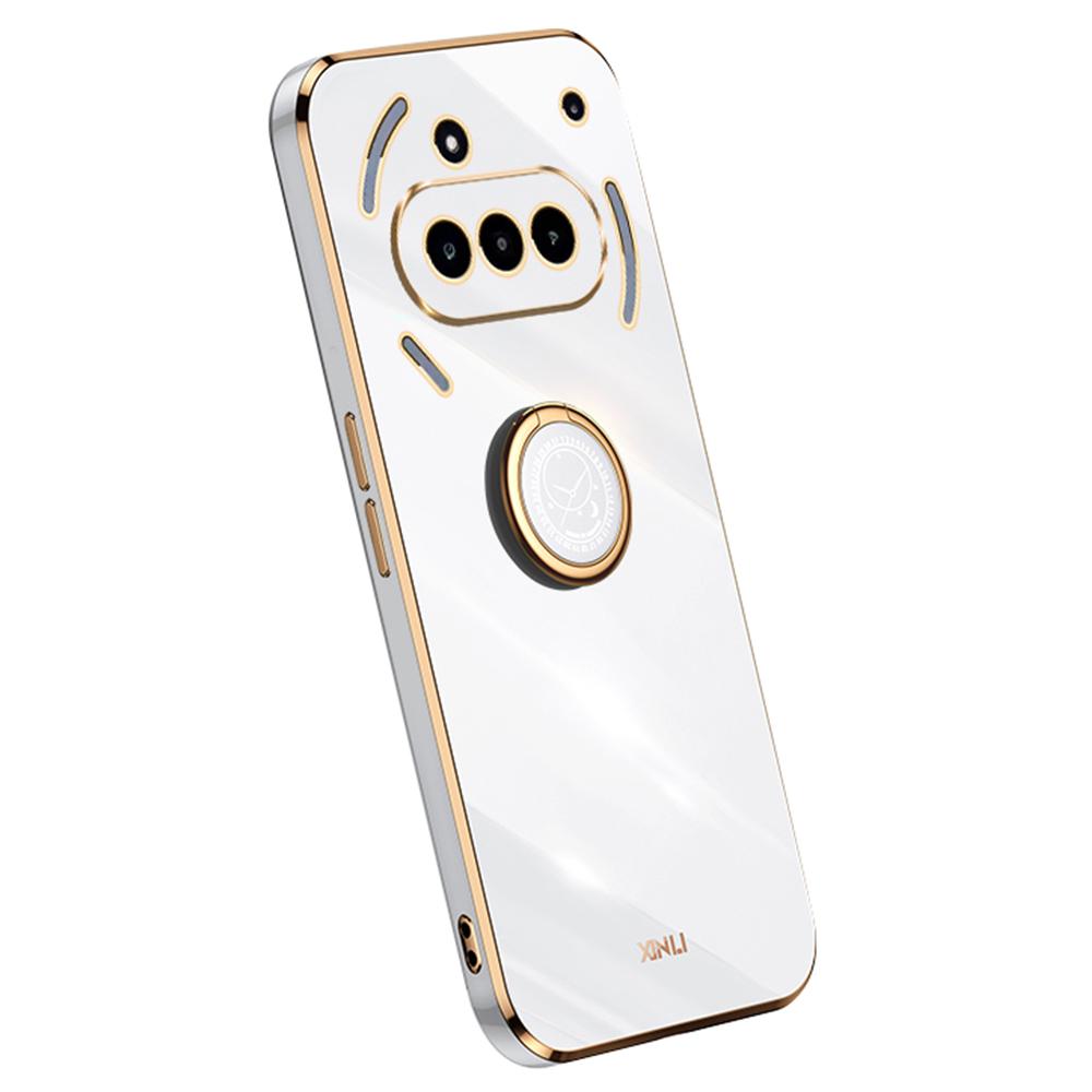 XINLI For Nothing Phone (3a) Case Ring Kickstand Electroplating TPU Phone Cover