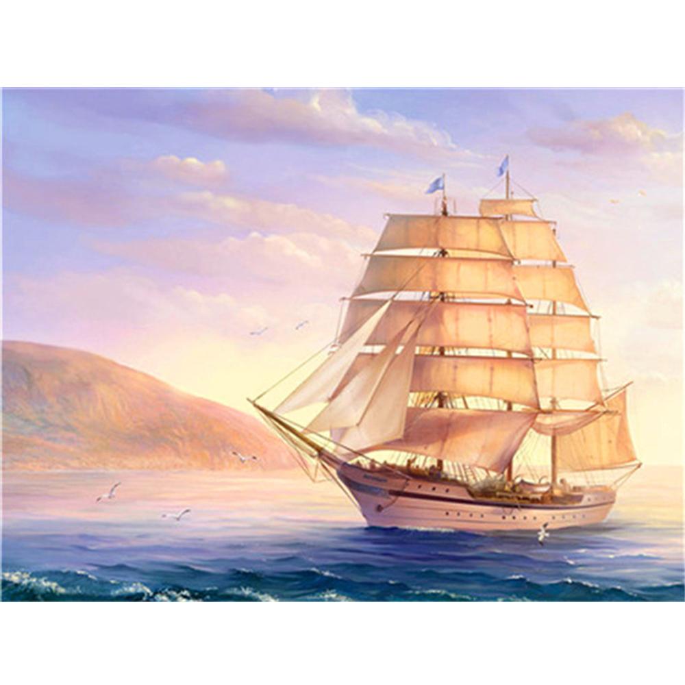 5D DIY Diamond Painting Full Drill Square Ferry Diamond Embroidery Sale Landscape Rhinestones Mosaic Home Decor