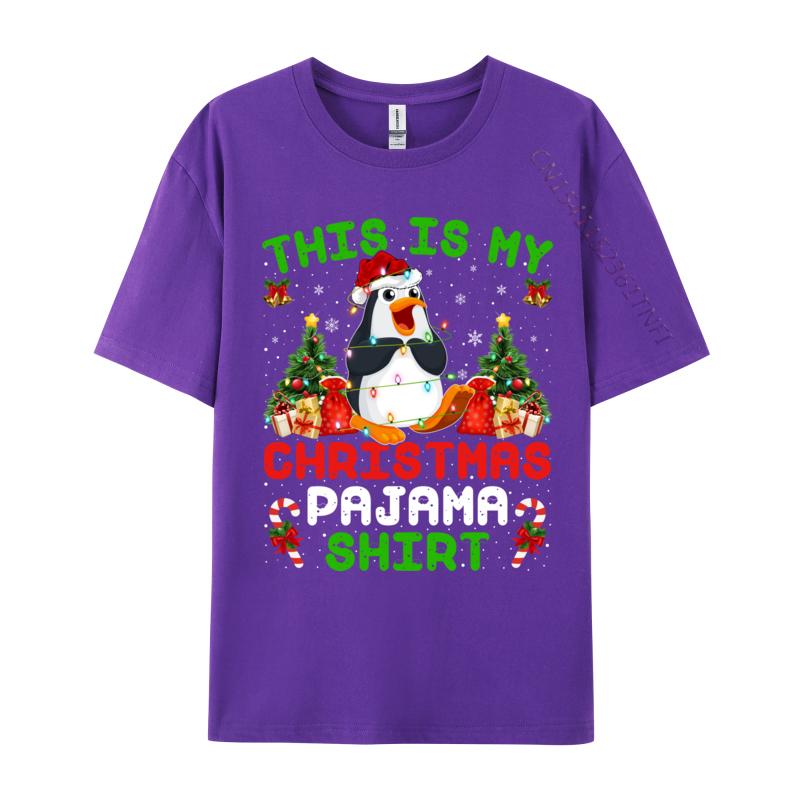 This Is My Christmas Pajama Shirt Emperor Penguin Christmas T-Shirts Adult Tops T Shirt Men Tee Shirt Male