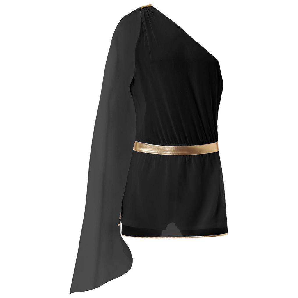 Mens Halloween Mr Toga Cosplay Jumpsuit One Shoulder Chiffon Dress Nightclub Bodysuit Carnival Dress Up Costumes