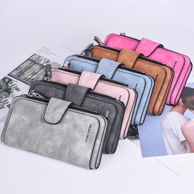 Mode Frauen Einfarbig Hasp Matt Polnischen Multi Karte Position Brieftasche
