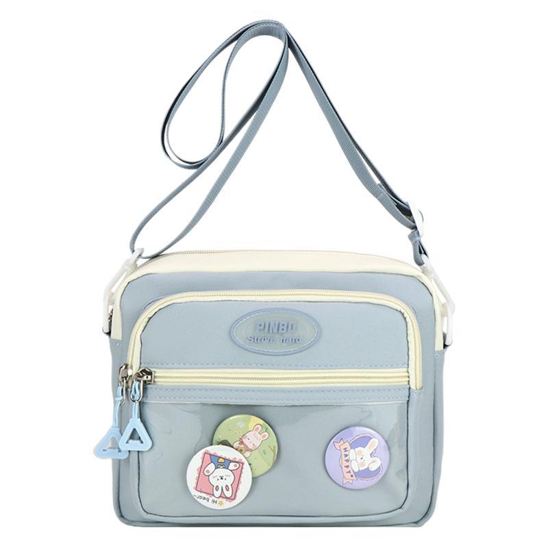 Small Square Bag Popular Pain Bag Women's Bag 2025 New Shoulder Bag Korean Version Sweet Contrasting Color Messenger Bag Nylon Cloth