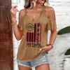 T-shirt Femme Décolleté Bardot Bretelles à Nouer Manches Courtes Décontracté avec Graphique Impression Drapeau 1776 Jour de l'Indépendance Haut 250 Ans 2026