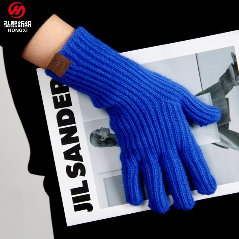Knitted Gloves Candy Color Extended Finger Gloves Outdoor Warm Cold Cycling Winter Gloves
