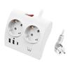 Ewent EW3871 Multiprise De Bureau 2 USB-A/USB-C 1.5m Blanche