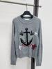 High-End Women's 26AW Soft Knit Anchor Jacquard Pullover Sweater
