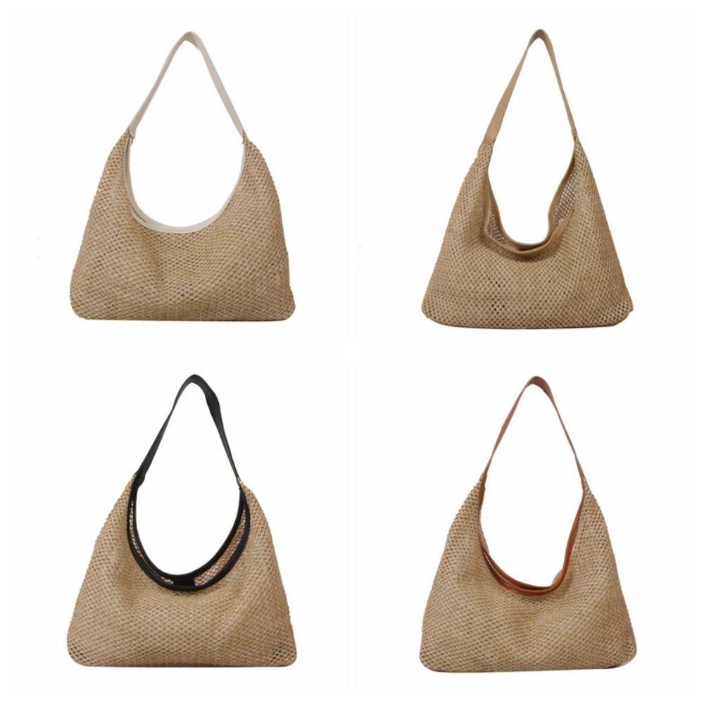 Bohemian Style Beach Handbag Handmade Shoulder Bag Cute Weave Straw Bag  Travel