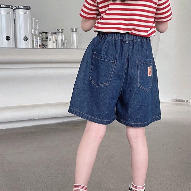 

Джинсовые шорты для девочек, летние свободные повседневные универсальные брюки, короткие 140