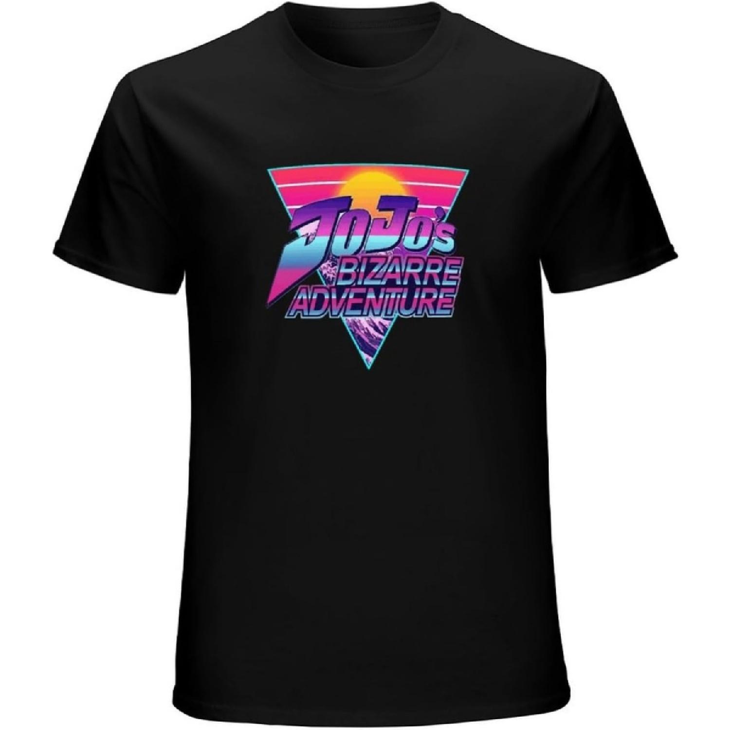 

WUWEICHEN Synthwave Jevojseo Bidftrre Adventure Men Cotton Anime Streetwear 80S Retrowave Neon Manga Printed T-Shirt Black XXXXXL різнокольоровий
