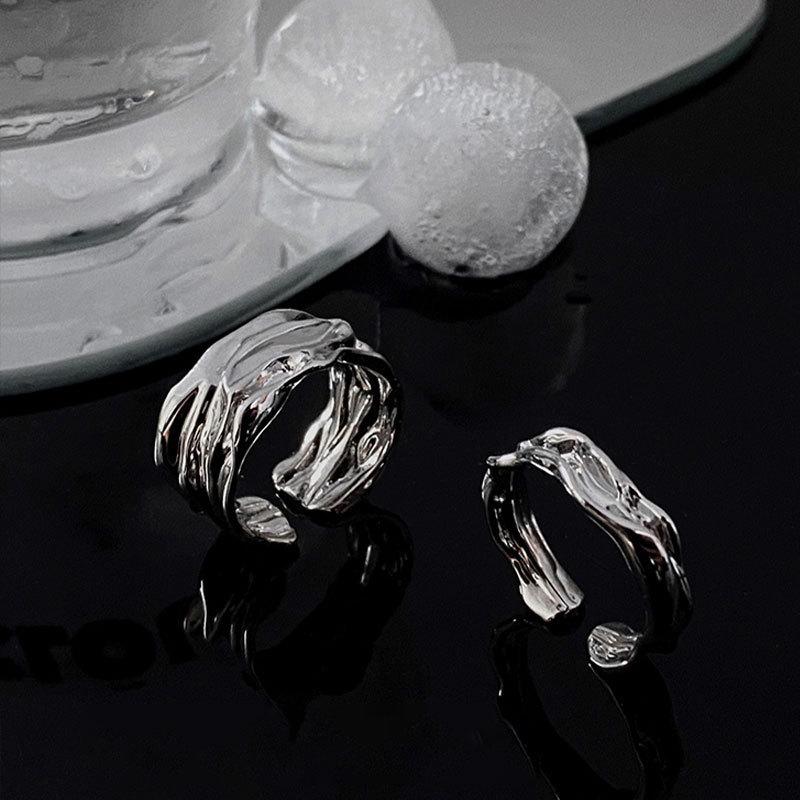 2025 Irregular Adjustable Texture Ring for Women - Cold Style Light Luxury Accessory