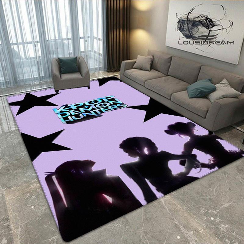 3D KPop Demon Hunters Print Carpet Non-slip Carpet Outdoor Carpets Area Rug Home Bedroom Decor Rug for Bedroom Birthday Gift