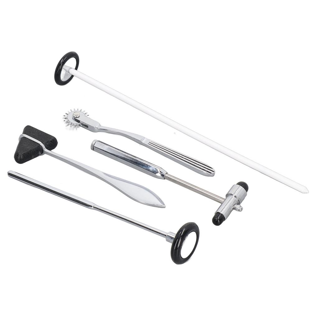 5PCS Neurological Hammer Set Stainless Steel Multifunctional Portable Medical Hammer Set for Nervous System Exam